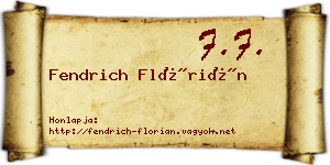 Fendrich Flórián névjegykártya